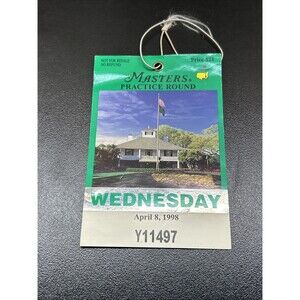Master's Badge - 1998 Practice Round April 8 Y11497 - Fast Shipping